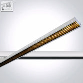 Modern white linear track lights with honeycomb pattern and warm golden high lumen output model 65172bt