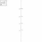 Linnea white ps 4 tier corner shelf unit made of metal with four tier corner levels for space-saving storage