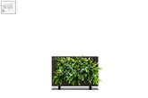 Modern black metal vertical garden planter filled with lush green ferns and leafy plants for living wall divider
