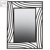 Black wall mirror logan wall mirror with geometric wave-patterned metal frame perfect as a stylish wall mirror