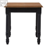 Loire black side table with black bayur wood carved legs and a light brown oak top for stylish storage