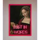 Lost In Words Medieval Framed Poster - A3 (29.7 x 42 cm) / Neon Pink - Framed Print