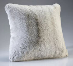 Luxe Silver Faux Fur Cushion