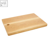 Light-colored lyna rectangular oak wood serving board with smooth natural grain and rounded corners for chopping and serving