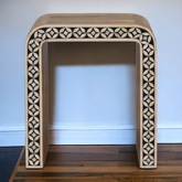 Artisan Furniture Solid Mango Wood Edessa Bone Inlay End Table