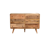 Artisan Furniture Solid Mango Wood Large Curved Oak-ish Chest