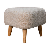 Artisan Furniture Solid Mango Wood Mud Boucle Triangle Footstool