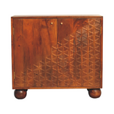 Artisan Furniture Solid Mango Wood Chestnut Dice Cabinet