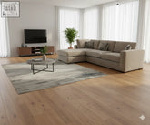 Beige sectional corner sofa with modern minimalist design and soft fabric upholstery featuring custom options