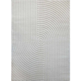 Malmo Knot Rug – Textured Striped Design - 120X170 cm / White - Rugs