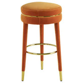 Manhattan Orange Velvet Bar Stool