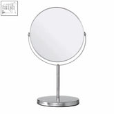 Marisha silver effect double magnifying surface swivel table mirror with sleek silver effect metal and chrome finish