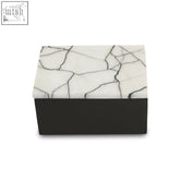 Sleek large marble trinket box with black and white marble pattern perfect for stylish storage and decor