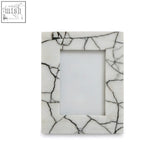 Marmara white and black marble large photo frame with white marble and black veining perfect for 5x7 photos