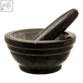 Black stone mortar and pestle set perfect for marmore brown marble and brown marble mortar cooking needs