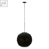 Mateo medium black and copper pendant light with a sleek faceted design perfect as a modern copper pendant light