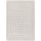 Maze Grey Geometric Wool Rug - Rugs
