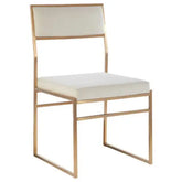 Mian Milky White Velvet Dining Chair - Dining Chair