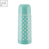 A mint green mimo spot vacuum flask with white polka dots and reliable insulation in a 350ml size