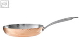 Minerva copper finish 24 cm hammered frying pan with copper bottom and stainless steel handle for perfect cooking