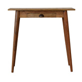 Mini nordic style writing desk with compact work design made of solid mango wood in a warm brown finish