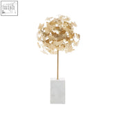 Mirano gold finish butterfly sculpture lamp with gold butterfly design and white marble base for elegant decor