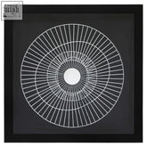Modello silver and black wall art with black frame and white concentric circles as a striking black wall art focal point