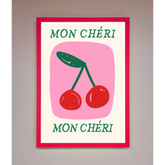 Mon Cheri Framed Poster - B0 (100 x 141 cm) / Neon Pink - Framed Print