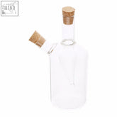 Montela 2 in 1 clear glass bottle with cork stopper and angled spout perfect as a vinegar glass bottle