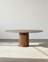 Murcell Oval Dining Table, Brazilian Blue Marble