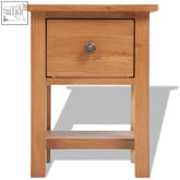Myvera oak wood nightstand set of two with a light oak solid oak wood finish and silver round knob drawer
