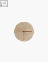 Beige stone clock nala silent clock with minimalist brass hands designed as a silent clock offer financing available