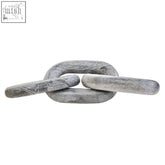 Nason grey marble three link chain featuring a textured grey marble chain with a matte finish