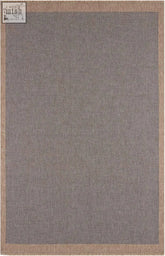 Gray woven nature outdoor rug with textured neutral-toned border perfect for outdoor rug use