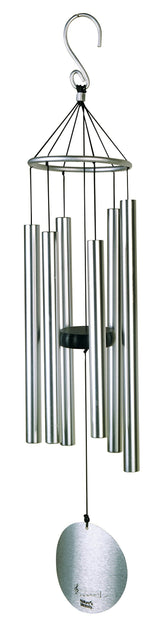 Silver-toned nature’s melody aureole tunes wind chimes with 6 pentatonic scale tubes and rustproof aluminum design