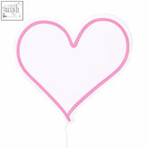 Pink neon heart design led box light glowing bright for cool room decor and fun ambiance