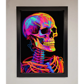 Neon On Black Skeleton Framed Poster - A3 (29.7 x 42 cm) / Black - Framed Print