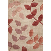 Newport Leaf Rug – Hand-Carved Floral Design - 80X150 cm / Red - Rugs