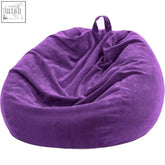 Purple corduroy nobildonna bean bag chair cover with plush texture and top handle perfect for bean bag storage