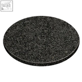 Black speckled norse granite serving board with smooth rounded edges perfect for the dining table