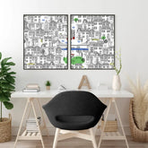 NY city posters | Set of 2 wall art prints for office decor - Wall art Prints