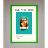 Old Fashioned Framed Print - B0 (100 x 141 cm) / Neon Dark Green - Framed Print