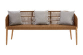 Opus 3 Seat Grey Sofa with Wooden Legs