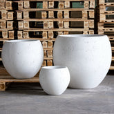 Orbello | White Mist – 70cm Extra Large Concrete Sphere Planter – 207L Round Plant Pot