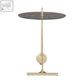 Oria black marble effect top end table with a sleek side table featuring a dark green marble effect top and gold frame