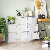 HOMCOM 3-Drawer Filing Cabinet with Lock - White