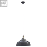 Dark gray industrial-style oslo grey large pendant light with matte finish and metal hardware for modern spaces