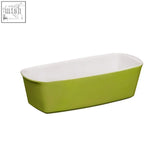 Ovenlove 1500ml lime green ceramic loaf dish with glossy finish and white interior perfect for baking loafs