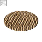 Brown woven pandanus black charger plate with natural checkered pattern, perfect for stylish table settings