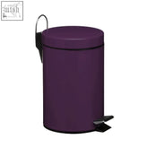 Parker purple 3 litre pedal bin with black metal foot pedal and handle purple cylindrical litre pedal bin